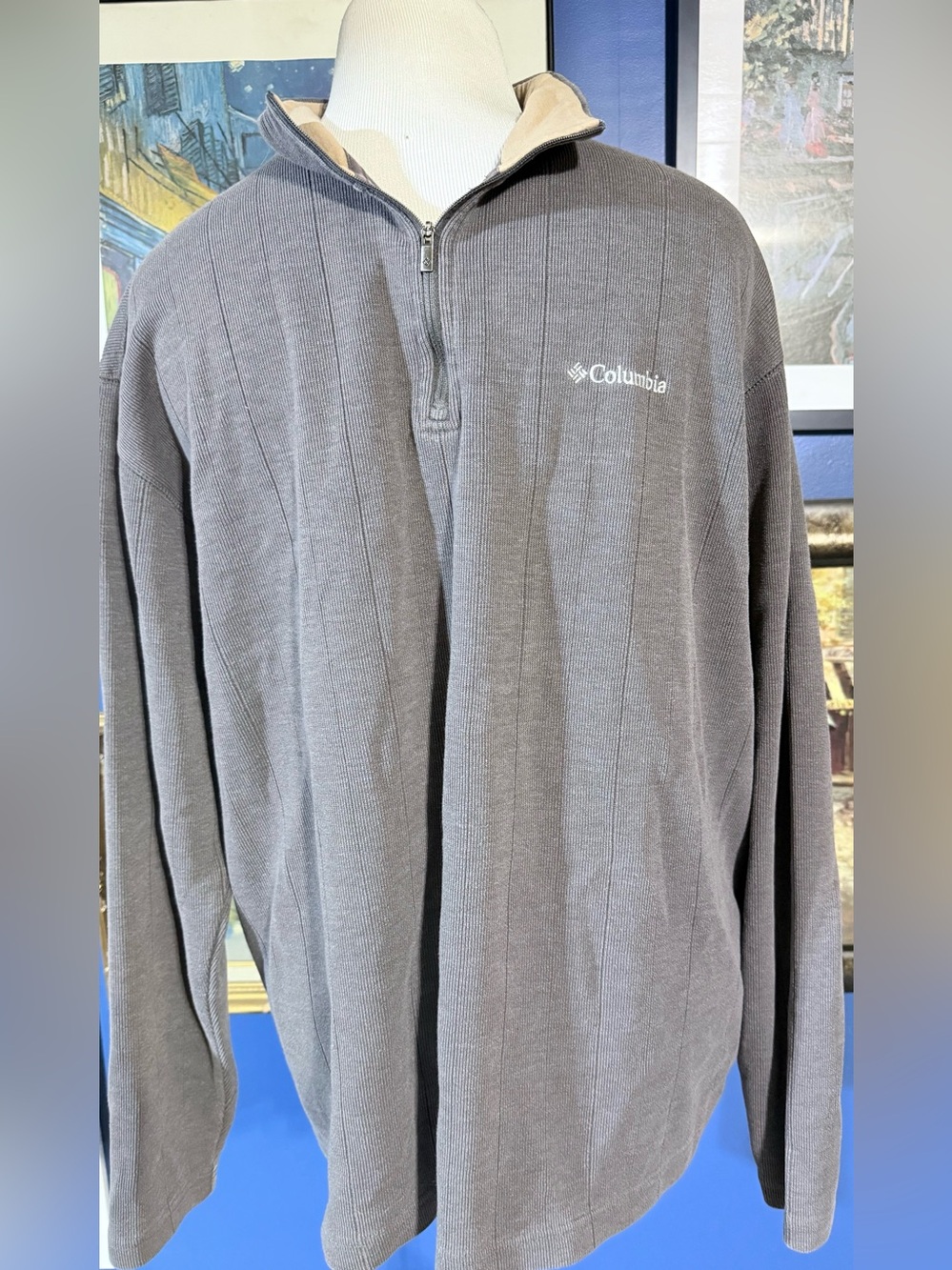 Columbia Gray Sweater Quarter Half-Zip Size-2XL